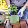 thumbnail image 4 of PHANCIR 7/6.5/6/5.5/5 Inch Set of 5 Self Watering Plant Pots, Plastic Flower Pots for Indoor Outdoor Succulent with Nitrile Gloves, Green, 4 of 8