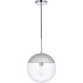 thumbnail image 1 of Living District LD6041C Eclipse 1 Light Pendant Ceiling Light with Clear Glass, Chrome, 1 of 1