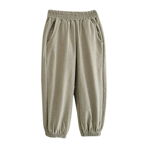 Odeerbi 1-10 Años Niños Niñas Hielo Seda Bloomers Verano Pantalones Jogger Color Sólido Lindo Ocio Pantalones Linterna Pantalones Haren