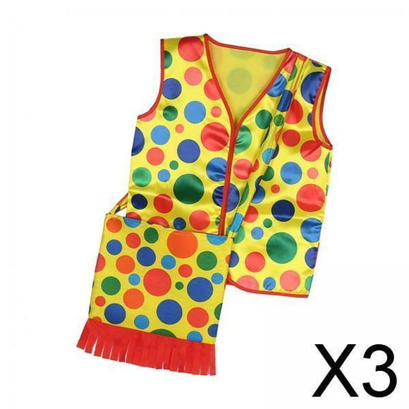 BELOVING 3xClown Costume for Men Women Clown Vest for Masquerade Role Play Carnival