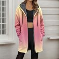 thumbnail image 2 of Womens Zip Up Long Hoodie Jacket Lightweight Tunic Sweatshirt Open Front Cardigan, 2 of 5