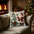 thumbnail image 4 of Christmas Hooked Pillow Cover, Elk Rabbit Pillowcase, Handmade Bunny Embroidered Cushion, Sofa Couch Bedroom Cushion Cover, with Poinsettia, 4 of 7