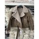 thumbnail image 5 of Chaqueta de piel de oveja sintética para mujer, Parka gruesa, cálida, de gamuza, abrigo corto de motociclista, Invierno, 5 of 5
