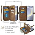 thumbnail image 2 of Asuwish Kickstand Hard Shell Wallet Cell Phone Case with Tempered Glass Screen Protector for Samsung Galaxy S24 Plus/S25 Plus, Brown, 2 of 6