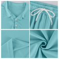 thumbnail image 5 of Havenx 2 Piece Short Sets for Men Button Down Short Sleeves Drawstring Polo Shorts Sets with Pockets Elastic Waist Sweatsuit Outfits Athletic Jogging Sports Summer Clothes,Light Blue M, 5 of 7