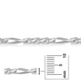thumbnail image 4 of Men's 9.3mm Solid .925 Sterling Silver Flat Figaro Chain Link Bracelet, 8 inches, 4 of 7