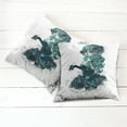 thumbnail image 6 of Ambesonne Vintage Throw Pillow Cover 2 Pack, Grunge Skull Girl Roses, 18", Petrol Blue White, 6 of 7