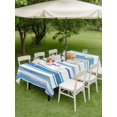 thumbnail image 4 of Outdoor Tablecloth with Umbrella Hole for Patio/Picnic/Party/Camping, Blue Teal Striped Waterproof Table Cloth Rectangle Table Cover Washable, Farmhouse Stripes Modern Art (52"x 70"), 4 of 8