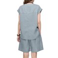 thumbnail image 3 of Stichou Two Piece Sets for Women 2026 Summer Outfits Lounge Sets Crew Neck Tops Shorts Womens Vacation Travel Outfits Gray M, 3 of 3