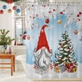 thumbnail image 6 of Dwarf Pine Tree Xmas Ball Snowflake Shower Curtain for Bathroom, Winter Fir Leaves Blue Ombre Waterproof Shower Curtains Washable Quick Dry with Hooks Bathtub Curtains 36x72IN, 6 of 9