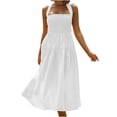 thumbnail image 2 of Lenago Robes Grande Taille pour Femmes Robes d'Été Décontractées de Plage Col Halter Sans Manches Robe Unie Robes de Plage d'Été en Solde, 2 of 9