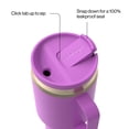 thumbnail image 3 of Contigo 30 oz Stainless Steel Water Bottle Tumbler with Straw – Leak-Proof Insulated Travel Mug, Reusable Water Bottle, Side Handle, Purple/Champagne, 3 of 7