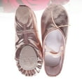 thumbnail image 4 of WORGEOUS Zapatos de baile de cuero PU de color rosa para niñas Zapatos de baile con banda elástica cruzada Zapatos suaves antideslizantes para niños de rendimiento - Talla 26, 4 of 7