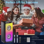 JYX Karaoke Machine, Home Karaoke Party Speaker for Adults, Bluetooth Speaker with 2 Microphone, Dazzling Light