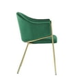 thumbnail image 6 of GDF Studio Modern Velvet Upholstered Dining Chairs with Metal Frame, Emerald + Gold, Set of 2, 6 of 6
