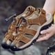 thumbnail image 4 of Sandalias de verano para hombre, zapatos de playa de piel de vaca con capa superior, sandalias de suela suave antideslizantes para exteriores para hombre, sandalias de gran tamaño para hombre, 4 of 6