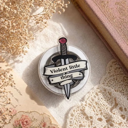 1 Pack Violent Little Thing Dagger Magnetic Phone Grip: Gothic Tattoo Style Alt Girl Magnetic Phone Holder, Edgy Dark Aesthetic Gift, Holder