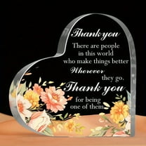 Thank You Gifts for Women Men Inspirational Office Sign Acrylic Heart Thank You Presents for Friends Coworkers Teacher Boss Appreciation Paperweight Desk Decor Plaque