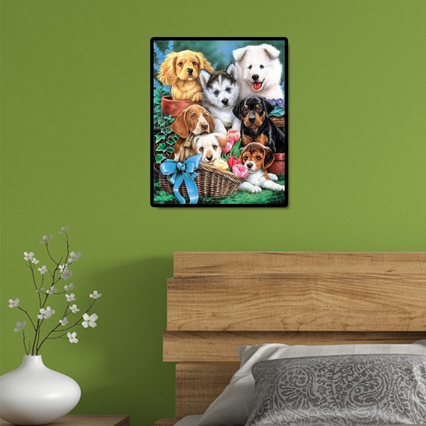 Cuadros Decorativos Kits de animales de pintura de diamantes redondoscostura hecha a manoimagen de bordado DIY Ehuebsd embutido en tela