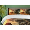 thumbnail image 4 of Ambesonne Beach Duvet Cover Set, Havana Seashore Sunny, 2-Calking, Dark Green Pale Brown, 4 of 7