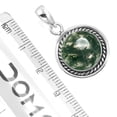 thumbnail image 2 of 925 Sterling Silver Pendant Natural Moss Agate Handmade Jewelry, 2 of 4