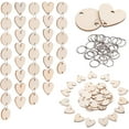 thumbnail image 2 of 200 Pcs Wooden Circles Wooden Heart Tags Arts Crafts with Holes Rings for Birthday Boards Valentine, 2 of 9