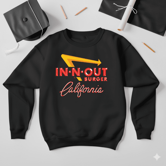 In-N-Out Burger Classic Retro Fast Food Vintage Logo Fan Sweatshirt V41467, up to size 5XL