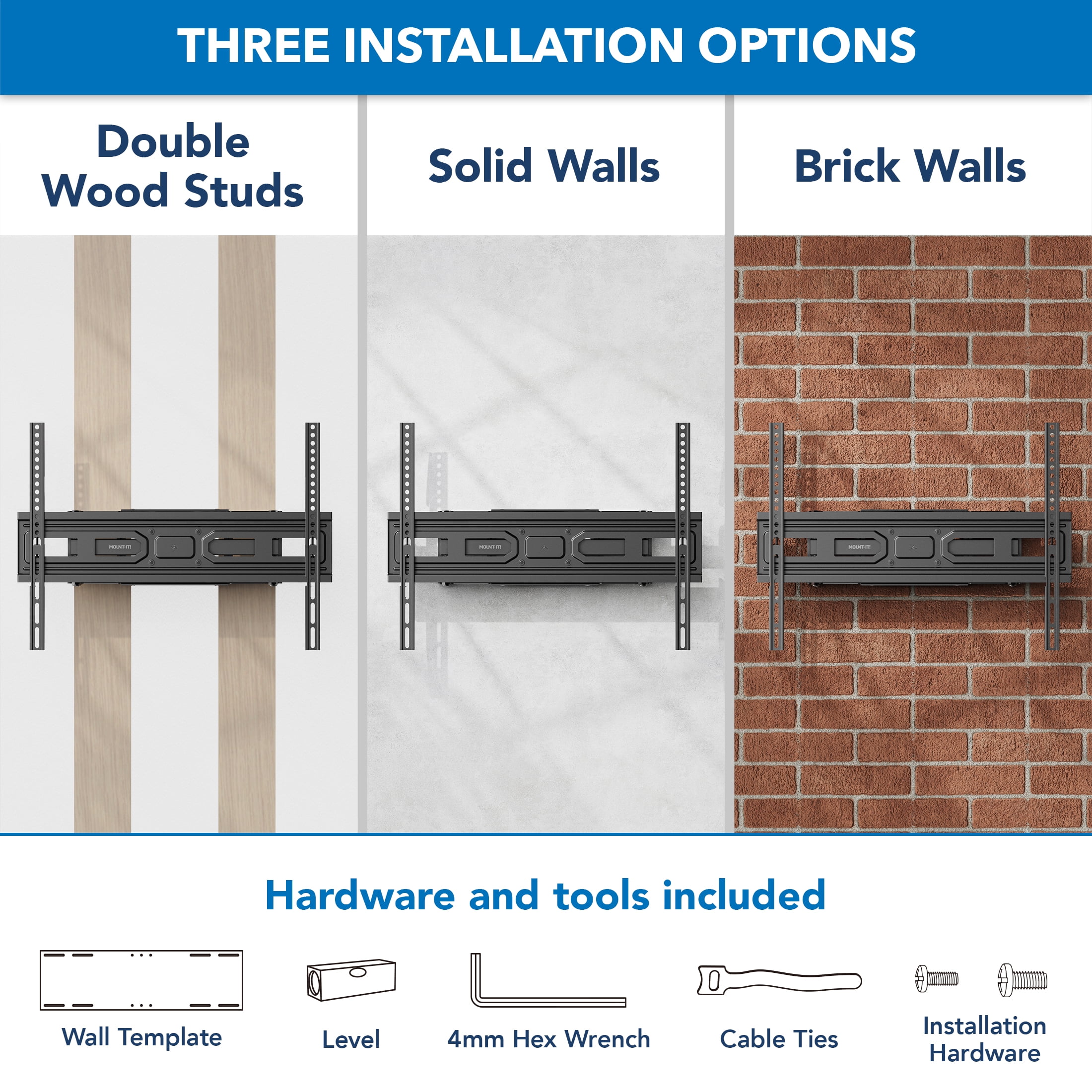 Mount-It! Full Motion TV Wall Mount, Fits 37" to 80" Tv's, Capacity 88 lbs., 14" Extension, Lifetime Warranty