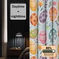 thumbnail image 3 of Easter Eggs Blackout Curtains for Bedroom/Living Room, Pinch Pleated Black Out Curtains, Colorful Eggs Spring Flowers Leaves Rustic Blue Room Darkening Window Drapes with Hooks 2 Panels, 59"x70", 3 of 8