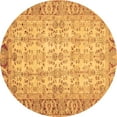 thumbnail image 1 of Ahgly Company Indoor Round Abstract Brown Modern Area Rugs, 7' Round, 1 of 4