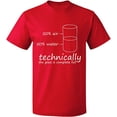 thumbnail image 2 of OXI T-Shirt - Technically The Glass is Full, Basic Casual T-Shirt for Men's and Women Fleece T-Shirt Short Sleeve - Red X-Large, 2 of 3