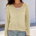 thumbnail image 3 of Craaazy Women's Lightweight Cardigan Loose Fit Open Front V Neck Long Sleeve Summer Casual Button Down Shirts Gifts, 3 of 5