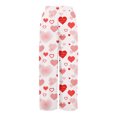 thumbnail image 7 of Women's Fashion Pocket Valentine's Day Print Stretch Adjustable Drawstring Wide Leg Pants, Elastic Waist Holiday Pants, Casual Lounge Wear for Women,Red,XL, 7 of 7