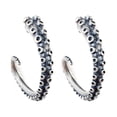 thumbnail image 2 of Un par de pendientes de tentáculo de pulpo punk de plata de ley 925, pendientes góticos hipoalergénicos, pendientes de pulpo, regalo para hombres, mujeres, regalos para compañeros de clase, amigos. Rojo Verde, 2 of 5
