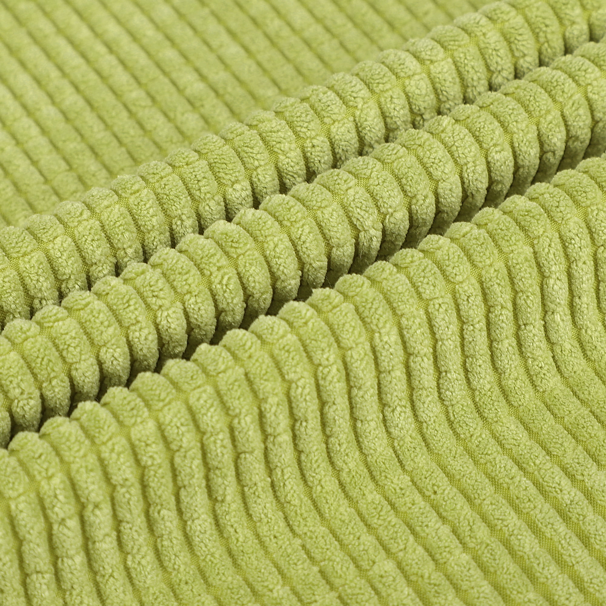 PiccoCasa Velvet Corn Striped Square Throw Pillow Cover, Light Green, 26"x26"