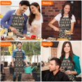 thumbnail image 4 of Boho Brown and Beige Ethnic Pattern Apron-Garden Aprons for Women with Pockets-Cotton Linen Waterproof Kitchen Cooking Gardening Aprons Adjustable for Kitchen,Cooking,BBQ and Salon 33x27 Inch, 4 of 7