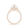 thumbnail image 2 of Angara South Sea Cultured Pearl Split Shank Ring with Halo in 14K Rose Gold for Women | June Birthstone Jewelry for Her, 2 of 8
