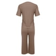 thumbnail image 5 of Nooxsoe Two Piece Sets For Women 2026 Summer Crew Neck Short Sleeve Ribbed Knit Lounge Sets Elastic Wide Leg Pants Soft Breathable Home Sleepwear Casual Travel Outfits Multicolor L, 5 of 8