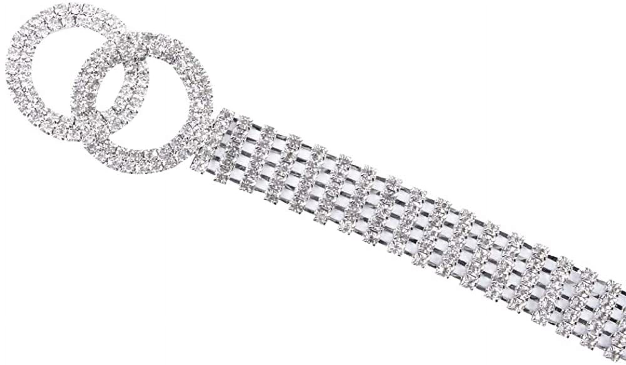 1175 Crystal Waist Belt For Women Rhinestone Chain O-ring Waistband Rhinestone Crystal Waist Belt - Stretchable O-ring Chain  main image 3