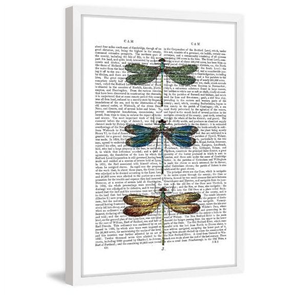 Marmont Hill "Dragonflies Print 1" Framed Painting Print