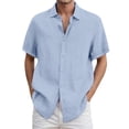 thumbnail image 1 of DGMIOCS Chemise à Carreaux pour Homme Imprimée Résistante aux Plis Chemise Décontractée Bleu4 TTTG, 1 of 4