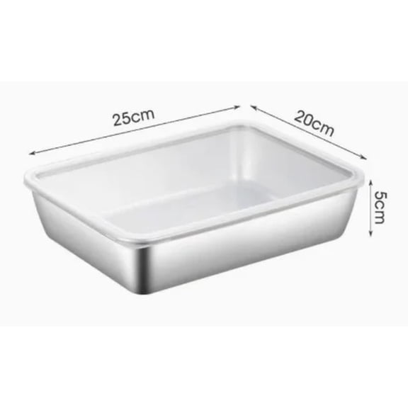 3‑Pack Stainless Steel Food Storage Containers, Stackable Meal Prep Boxes with Transparent Leak‑Proof Lids, Reusable Metal Food Storage Trays for Kitchen Refrigerator, Outdoor Camping