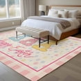 thumbnail image 4 of Easter Area Rugs 5'x8', Washable Small Throw Rugs for Classroom Bedroom, Colorful Polka Dot Bunny Vintage Pink Checkered Plaid Indoor Outdoor Rug Non-Slip Low Pile Carpet Runner Reversible Floor Mats, 4 of 8