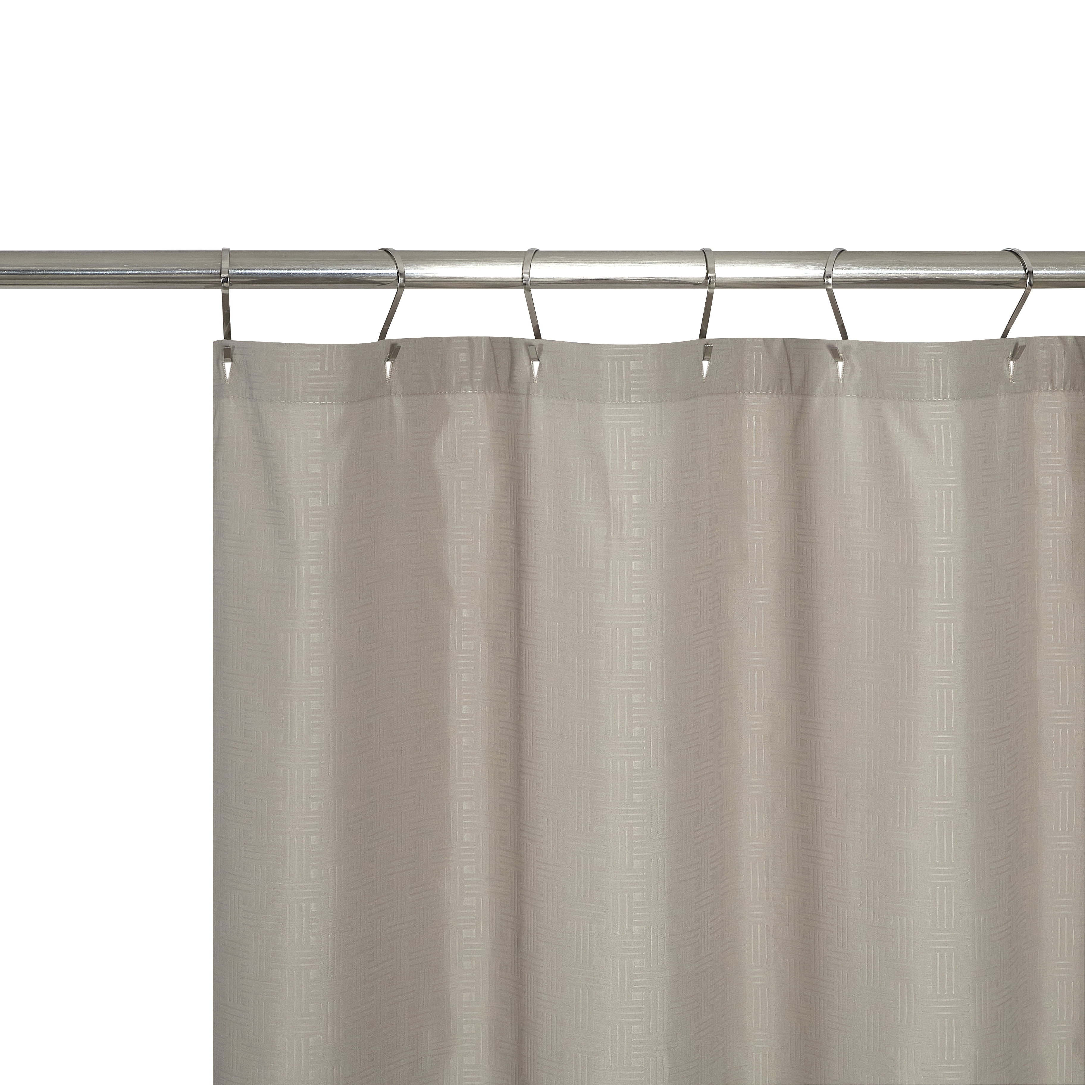 Mainstays 15-Piece Taupe Textured Bathroom Set – Textured Shower Curtain, Bath Rugs & Hooks, Washable Fabric
