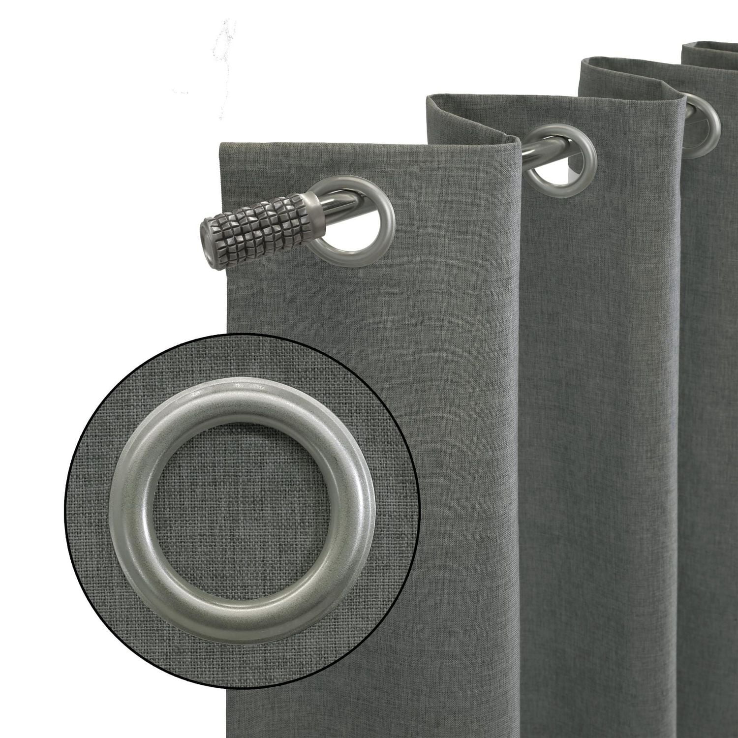 Loft Living Leor Total Blackout Textured Grommet Single Curtain Panel 52" x 84" in Charcoal