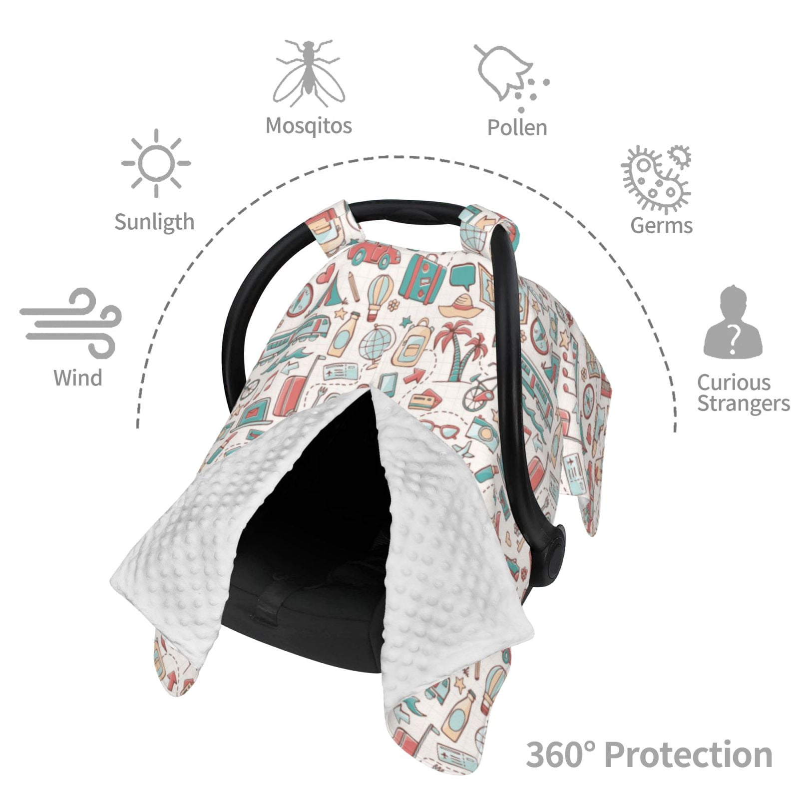 Car Seat Cover Baby - summer life A Breathable Infant Car Seat Cover for Baby Carseat, Lightweight Comfort Baby Essentials Must Haves Newborn Stuff for Girl Boy