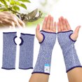 thumbnail image 3 of Cut  Sleeves ,Cut  Sleeves, 4pcs Arm Guards Close Fitting Preventing Scratches Thickening Thumb Slot Design Blue Arm Protector Arm Work  SleevesM code, 3 of 8