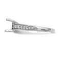 thumbnail image 3 of Solid 14K White Gold Diamond Side-Stones with CZ Cubic Zirconia Center Stone Engagement Ring Size 7, 3 of 8