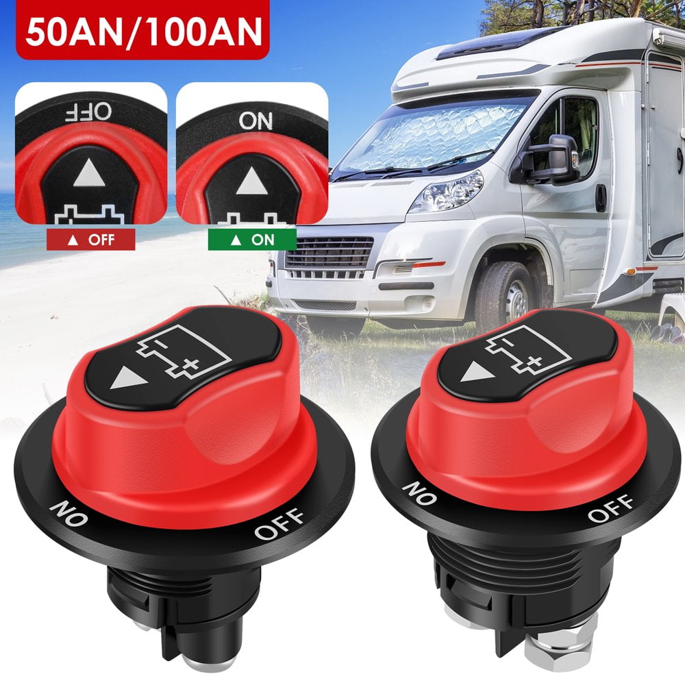 Battery Disconnect Switch 12v/24v Heavy Duty Battery Isolator Switches Car Truck Boat Car Battery Disconnect Isolator Cut Switches Universals Battery