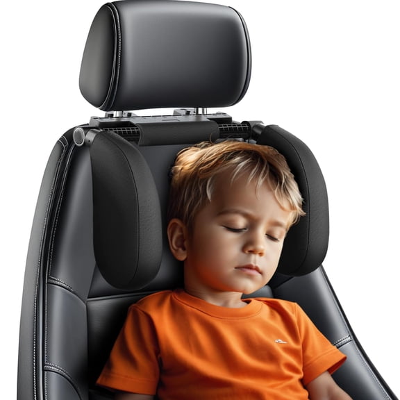 AUEOTUAR Car Headrest Pillow, Thickened Memory Foam Road Pal Headrest, Neck Support Pillow, 180° Adjustable Car Headrest, U- Shaped Design, Travel Car Sleeping,Suitable for All People (Black)